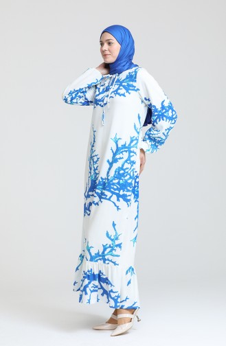 White Hijab Dress 6699-10