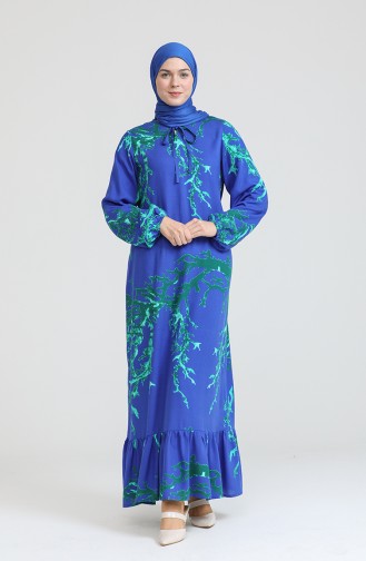 Grün Hijab Kleider 6699-13
