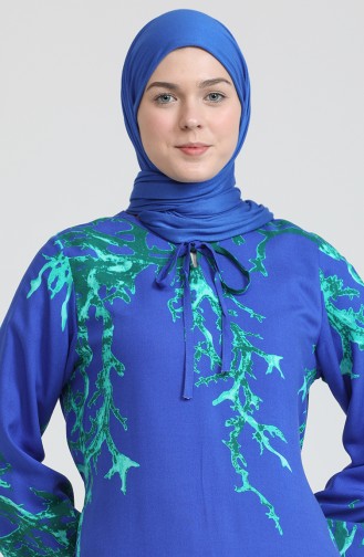 Grün Hijab Kleider 6699-13