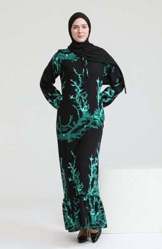 Green Hijab Dress 6699-14