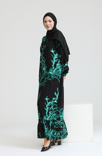 Green Hijab Dress 6699-14