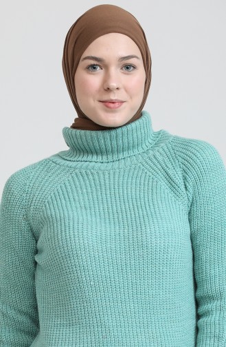 Balıkçı Yaka Tunik 55521-04 Mint Yeşili