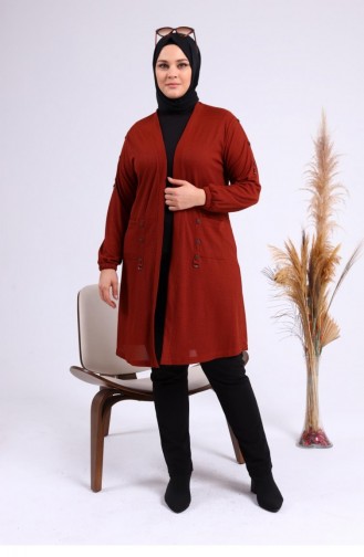 Brick Red Cardigans 4969.Kiremit