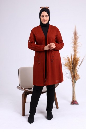 Brick Red Cardigans 4969.Kiremit