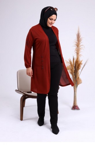 Brick Red Cardigans 4969.Kiremit