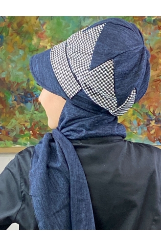 Turban Pret-a-Porter Bleu Marine 466EYLL22ŞAPK-01