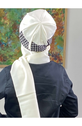 Weiß Praktischer Turban 476EYLL22ŞAPK-02