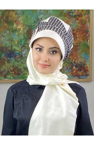 Weiß Praktischer Turban 476EYLL22ŞAPK-02