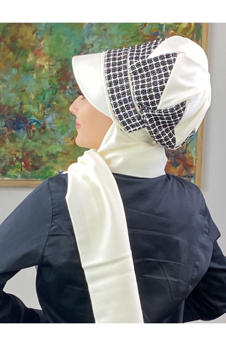 Weiß Praktischer Turban 476EYLL22ŞAPK-02