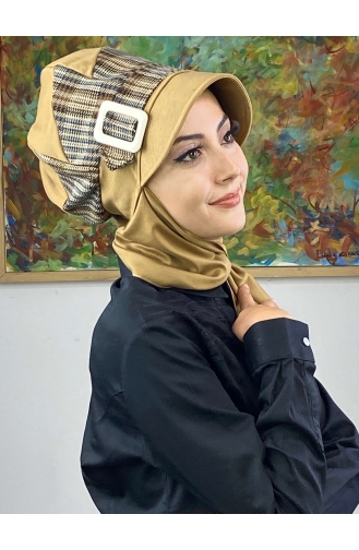 Brown Ready to Wear Turban 526EYLL22ŞAPK-01