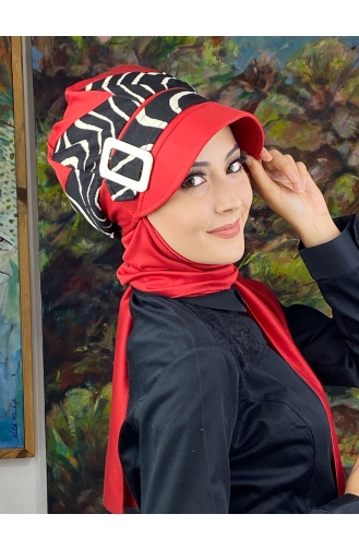 Rot Praktischer Turban 556EYLL22ŞAPK-02