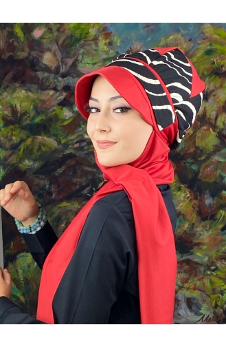 Rot Praktischer Turban 556EYLL22ŞAPK-02