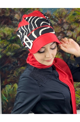 Rot Praktischer Turban 556EYLL22ŞAPK-02