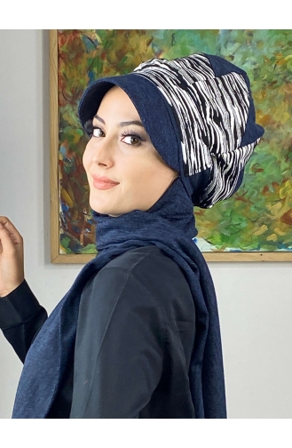 Turban Pret-a-Porter Bleu Marine 566EYLL22ŞAPK-01