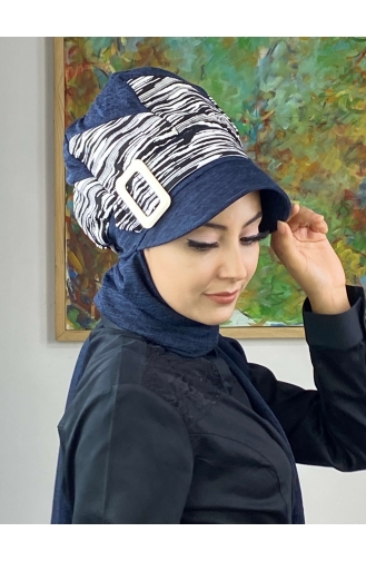 Turban Pret-a-Porter Bleu Marine 566EYLL22ŞAPK-01