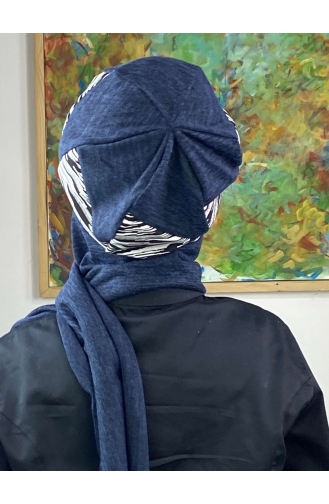 Turban Pret-a-Porter Bleu Marine 566EYLL22ŞAPK-01