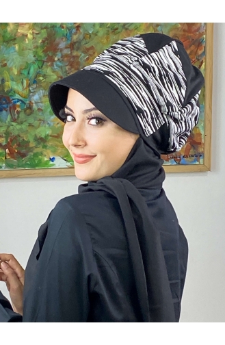 White Ready to Wear Turban 566EYLL22ŞAPK-03