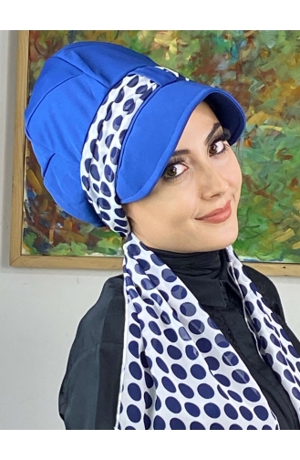 Saxon blue Ready to wear Turban 686EYLL22FLŞP-01