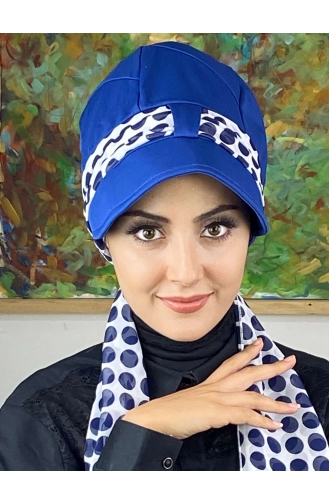 Saxon blue Ready to wear Turban 686EYLL22FLŞP-01