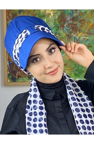 Saxon blue Ready to wear Turban 686EYLL22FLŞP-01