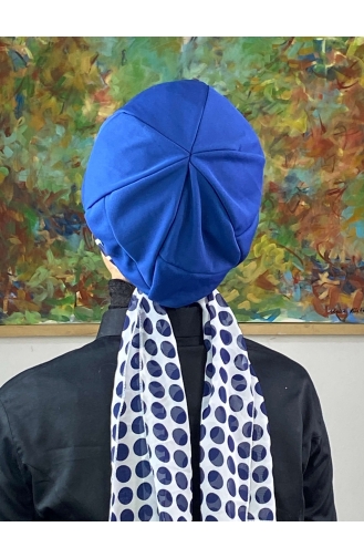 Saxon blue Ready to wear Turban 686EYLL22FLŞP-01