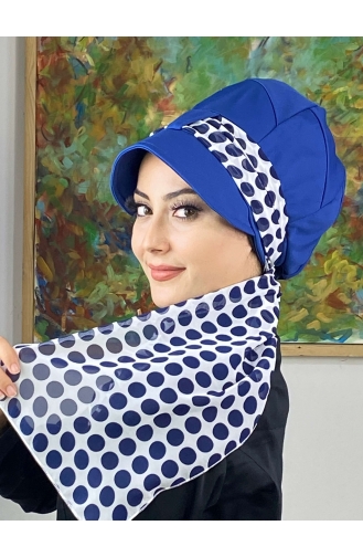 Saxon blue Ready to wear Turban 686EYLL22FLŞP-01