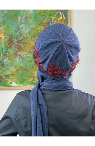 Navy Blue Ready to Wear Turban 426EYLL22ŞAPK-01