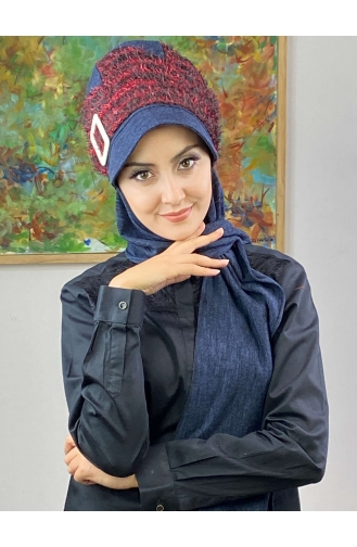Navy Blue Ready to Wear Turban 426EYLL22ŞAPK-01