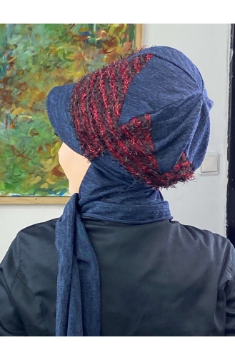 Navy Blue Ready to Wear Turban 426EYLL22ŞAPK-01