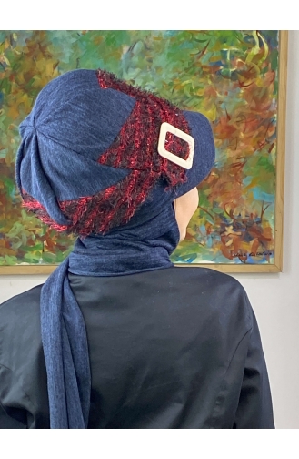 Navy Blue Ready to Wear Turban 426EYLL22ŞAPK-01