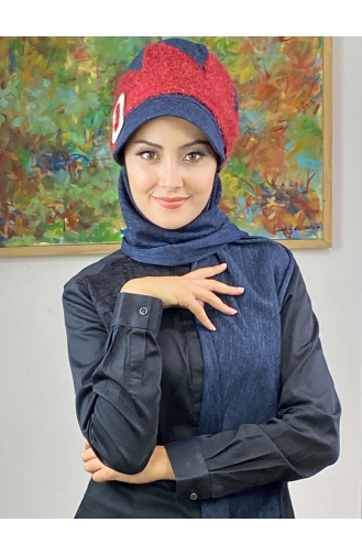 Navy Blue Ready to wear Turban 426EYLL22ŞAPK-02