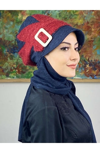 Navy Blue Ready to wear Turban 426EYLL22ŞAPK-02