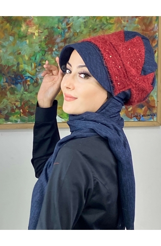 Navy Blue Ready to wear Turban 426EYLL22ŞAPK-02