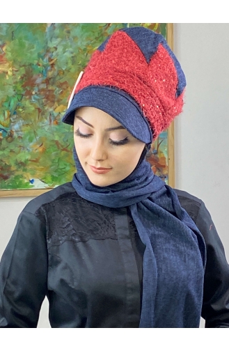 Navy Blue Ready to wear Turban 426EYLL22ŞAPK-02