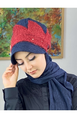 Navy Blue Ready to wear Turban 426EYLL22ŞAPK-02