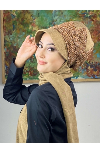 Tobacco Ready to Wear Turban 426EYLL22ŞAPK-03