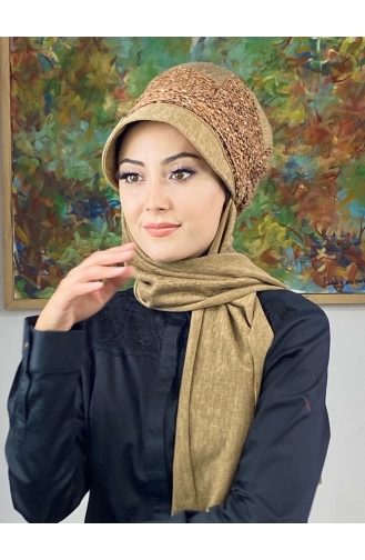 Tobacco Ready to Wear Turban 426EYLL22ŞAPK-03