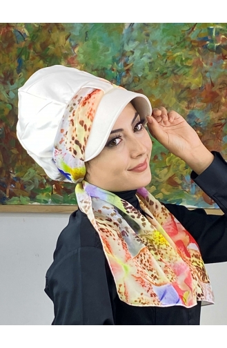White Ready to Wear Turban 626EYLL22FLŞP-02