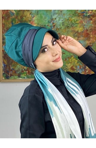 Light Green Ready to Wear Turban 656EYLL22FLŞP-02