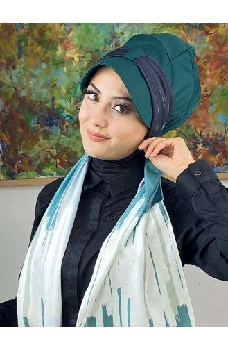 Light Green Ready to Wear Turban 656EYLL22FLŞP-02