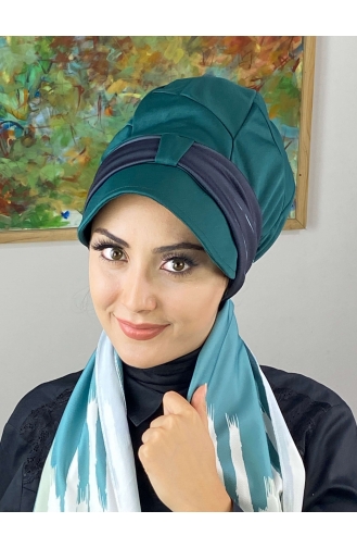 Light Green Ready to Wear Turban 656EYLL22FLŞP-02