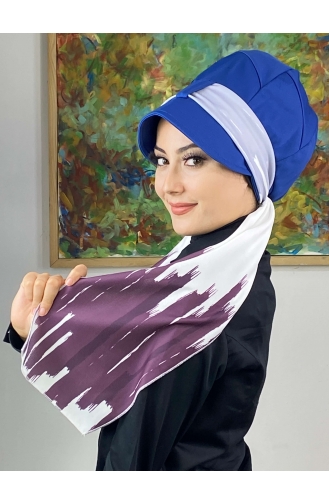 Light Purple Ready to Wear Turban 656EYLL22FLŞP-03