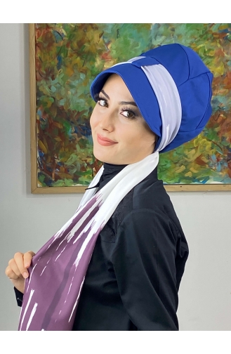 Light Purple Ready to Wear Turban 656EYLL22FLŞP-03