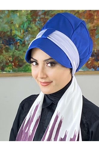 Light Purple Ready to Wear Turban 656EYLL22FLŞP-03