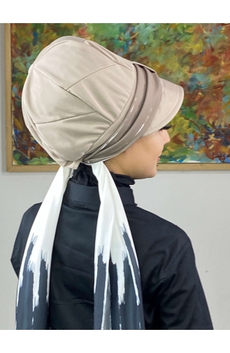 White Ready to Wear Turban 656EYLL22FLŞP-05