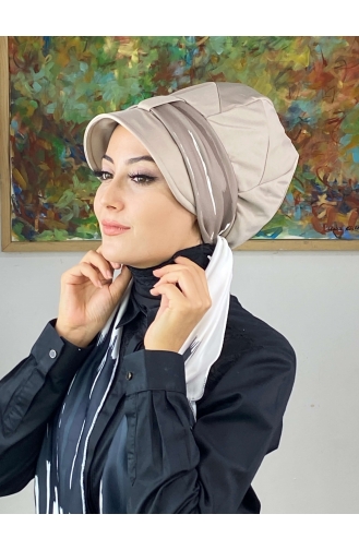 White Ready to Wear Turban 656EYLL22FLŞP-05