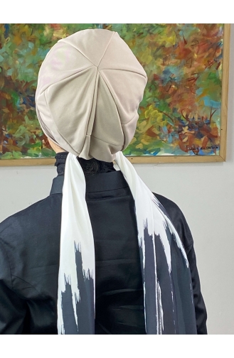 Weiß Praktischer Turban 656EYLL22FLŞP-05