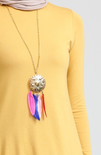 Asimetrik Kolyeli Pamuk Tunik S2My1030210086 Hardal