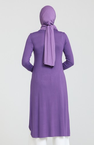 Asimetrik Kolyeli Pamuk Tunik S2My1030210086 Mor