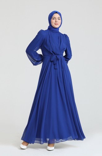 Dunkel-Saks Hijab-Abendkleider 5796-09
